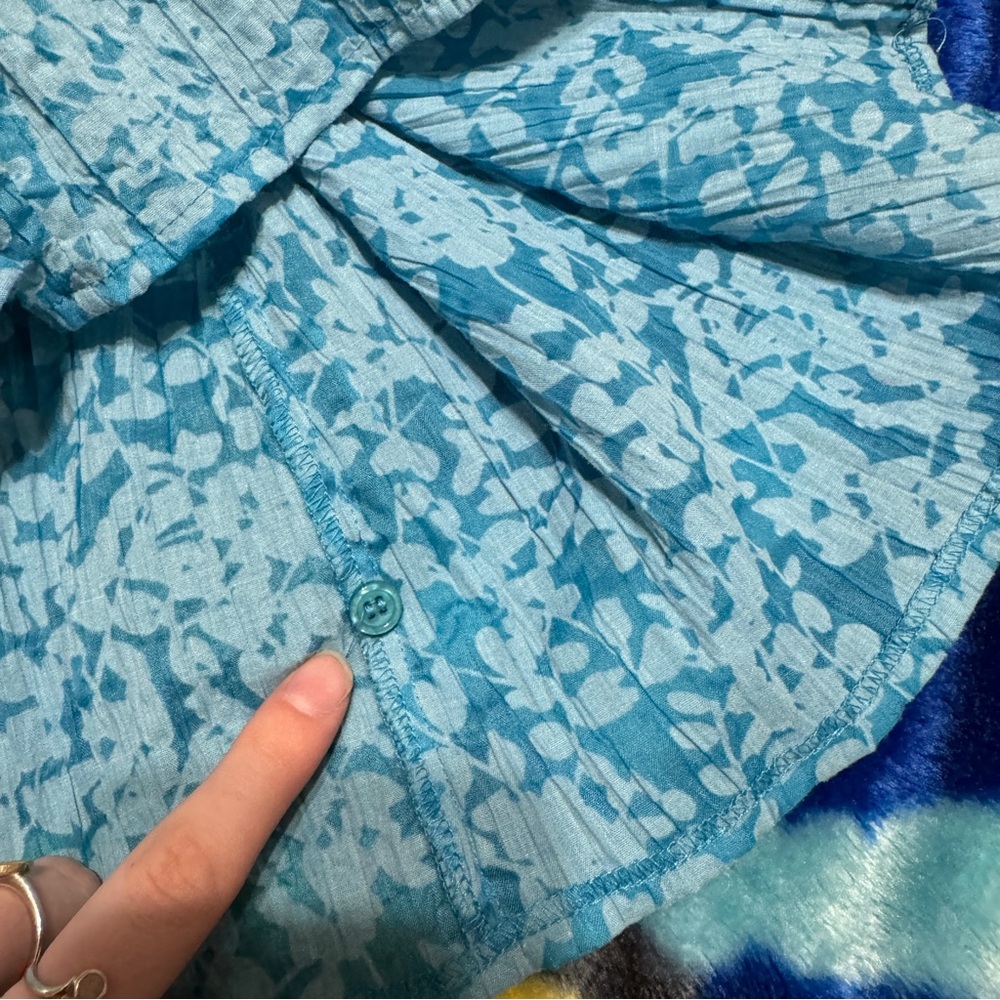 Floral Button Down Blouse - image 8